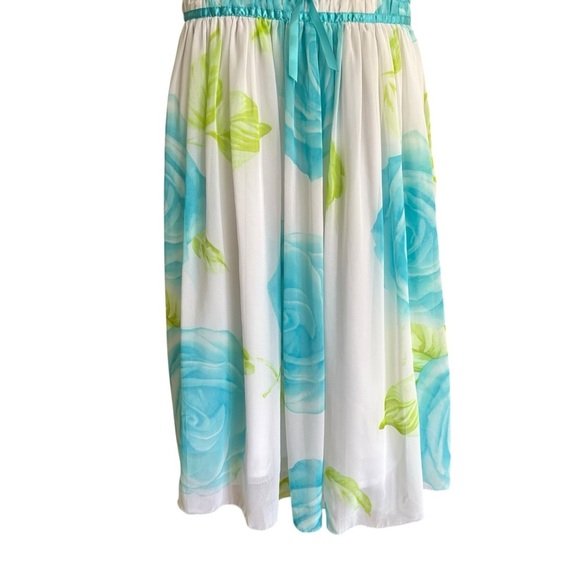 SWEET HEART ROSE Big Girl’s Floral Party Dress White Chiffon Pretty Girly, Sz 10 - Picture 3 of 15